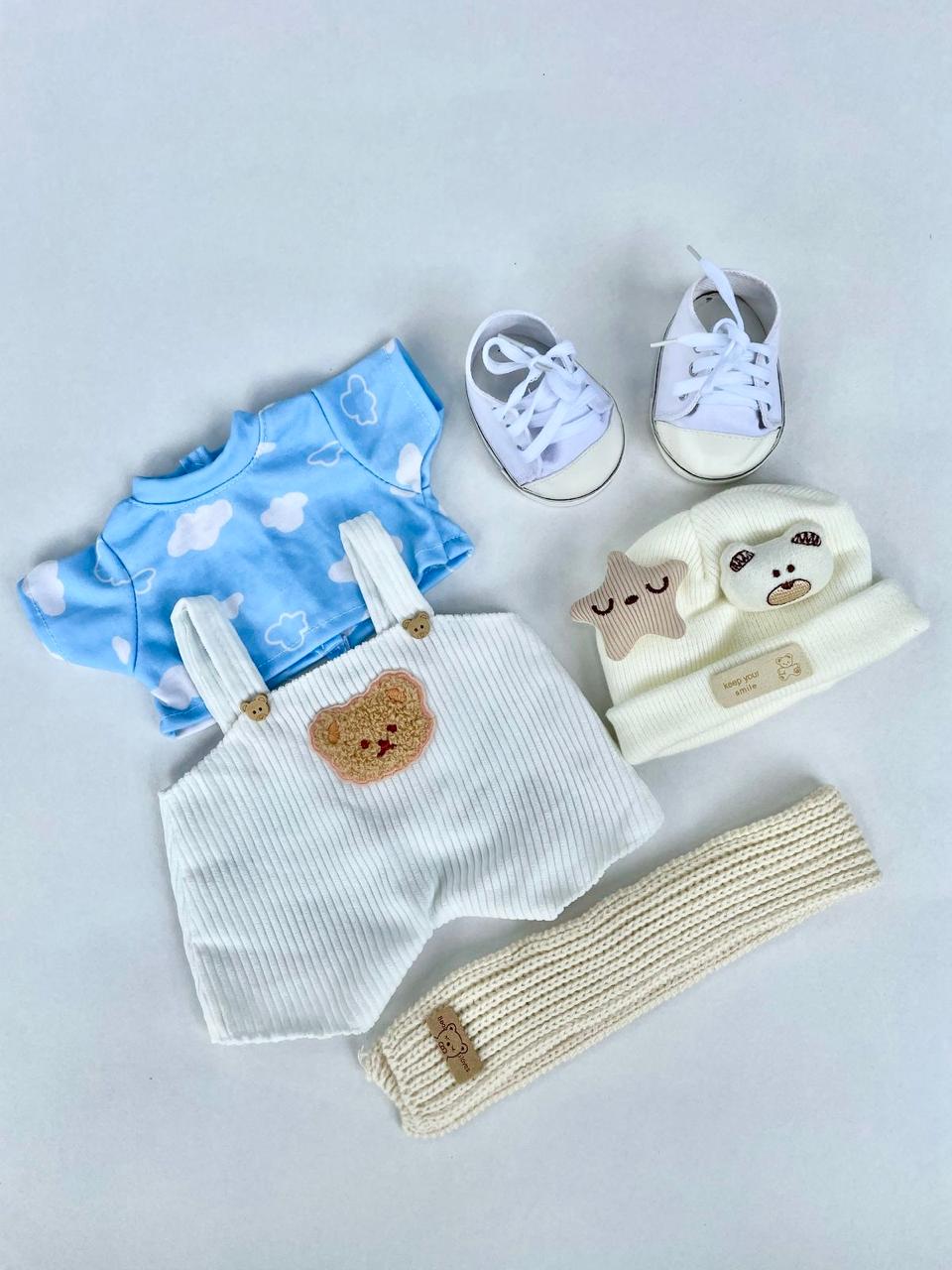 Teddy Bear in cozy winter outfit with hat, and scarf