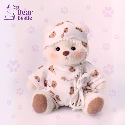 Teddy Bear in Pajama Outfit with cute pattern